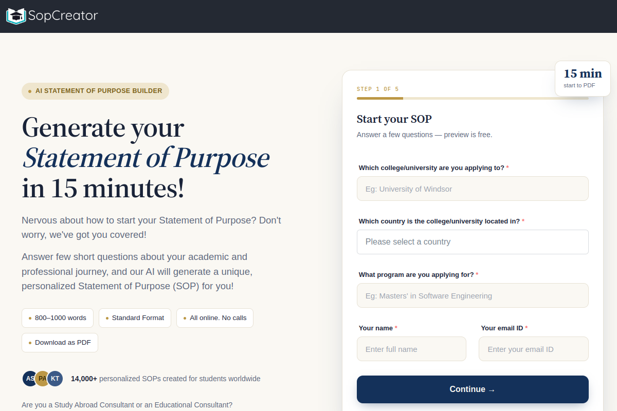 SopCreator preview