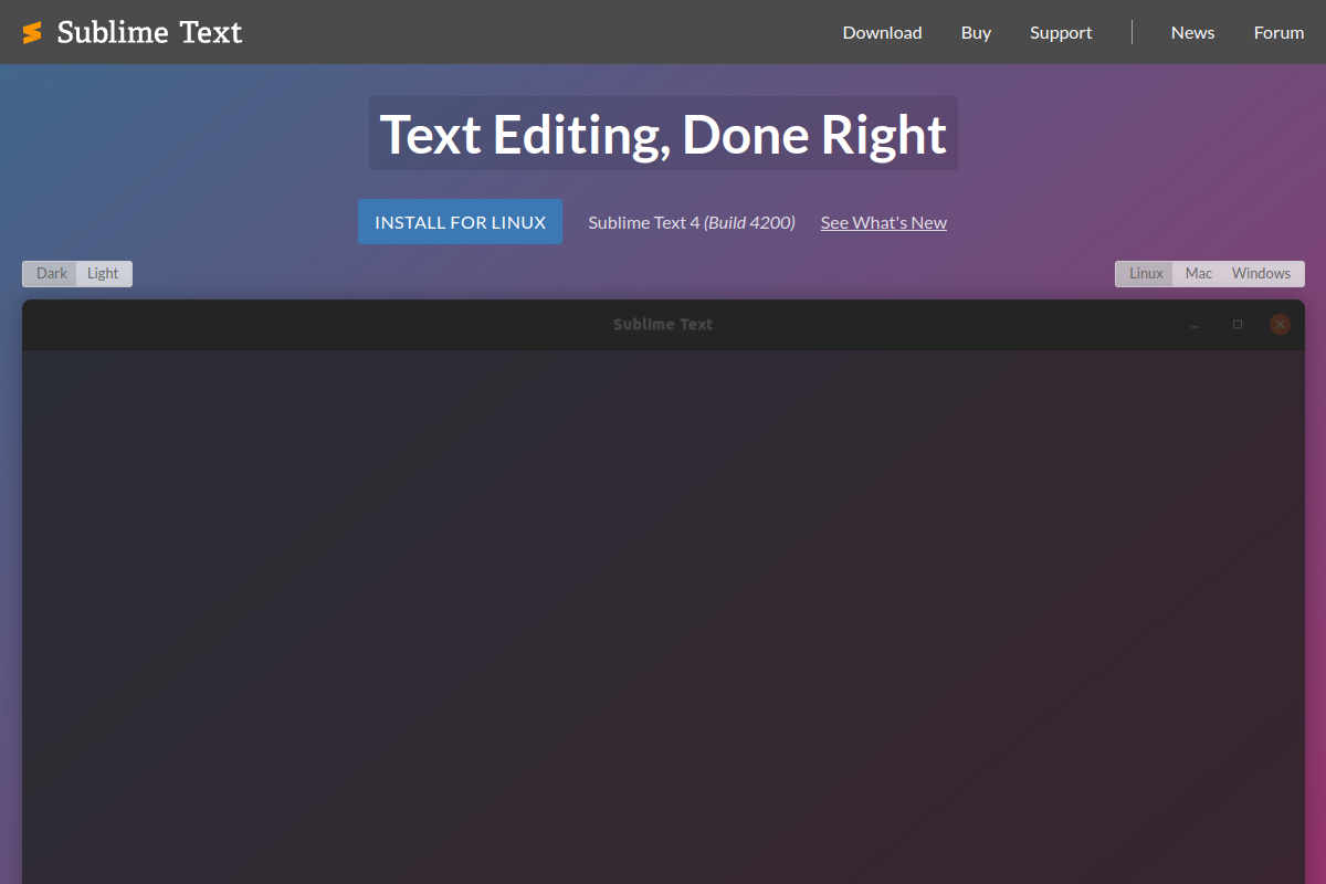 Sublime Text screenshot