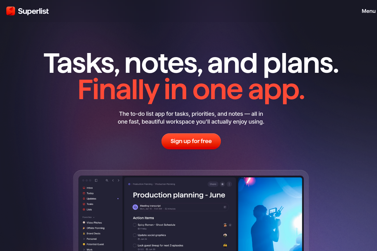 Superlist screenshot