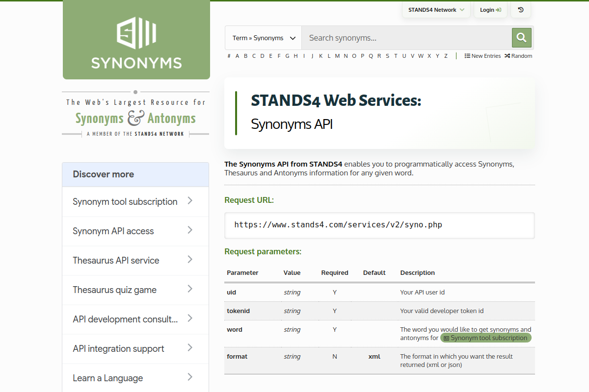 Synonyms preview