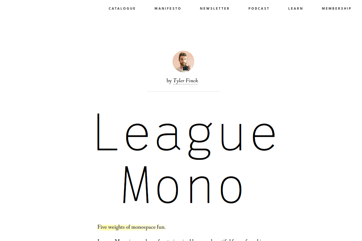 screenshot of League Mono