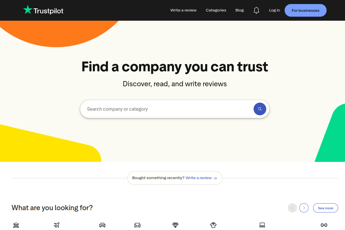 Trustpilot screenshot