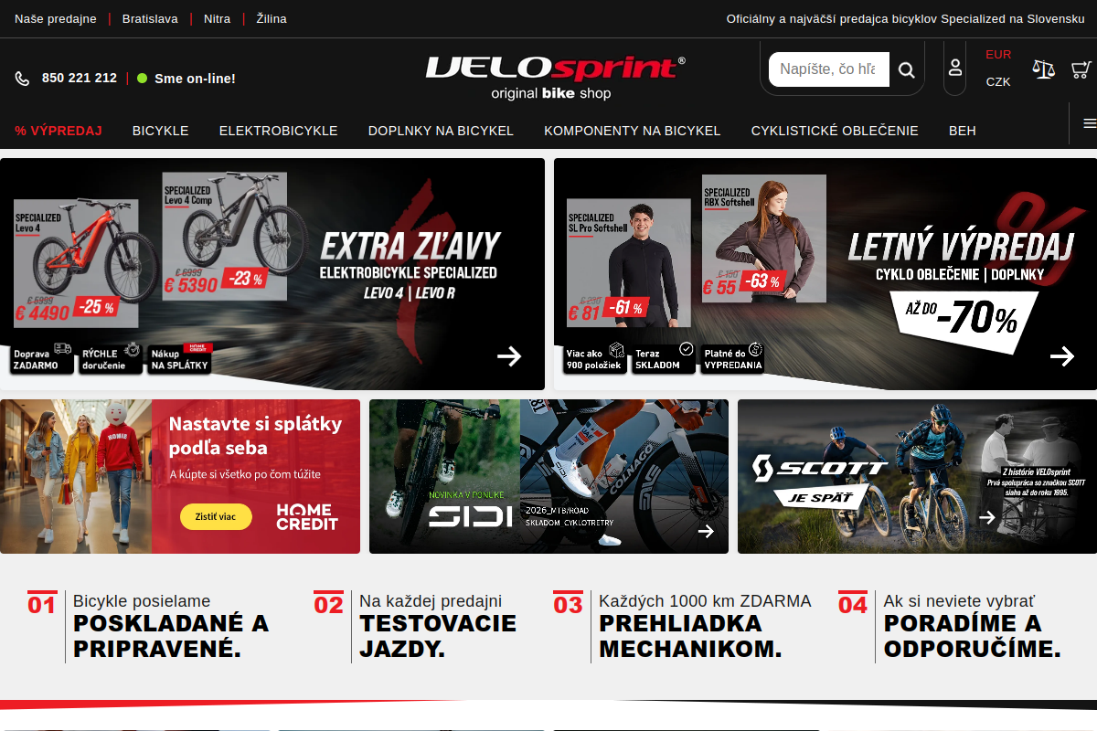 Náhľad e-shopu VELOsprint