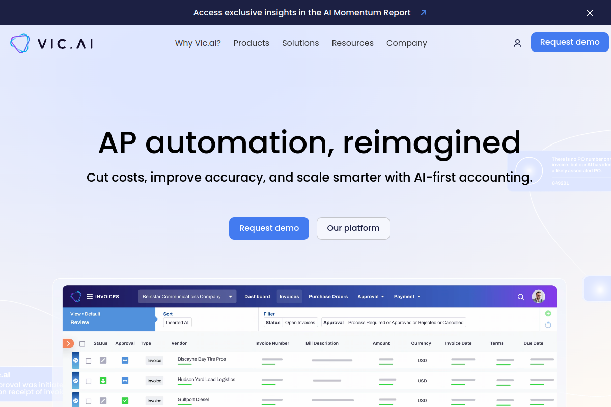Vic.ai website screenshot 1