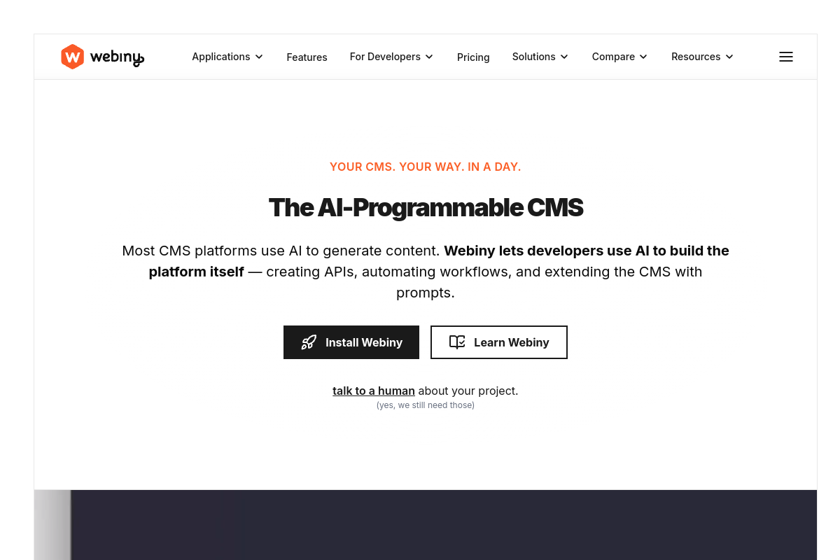 Screenshot of webiny.com
