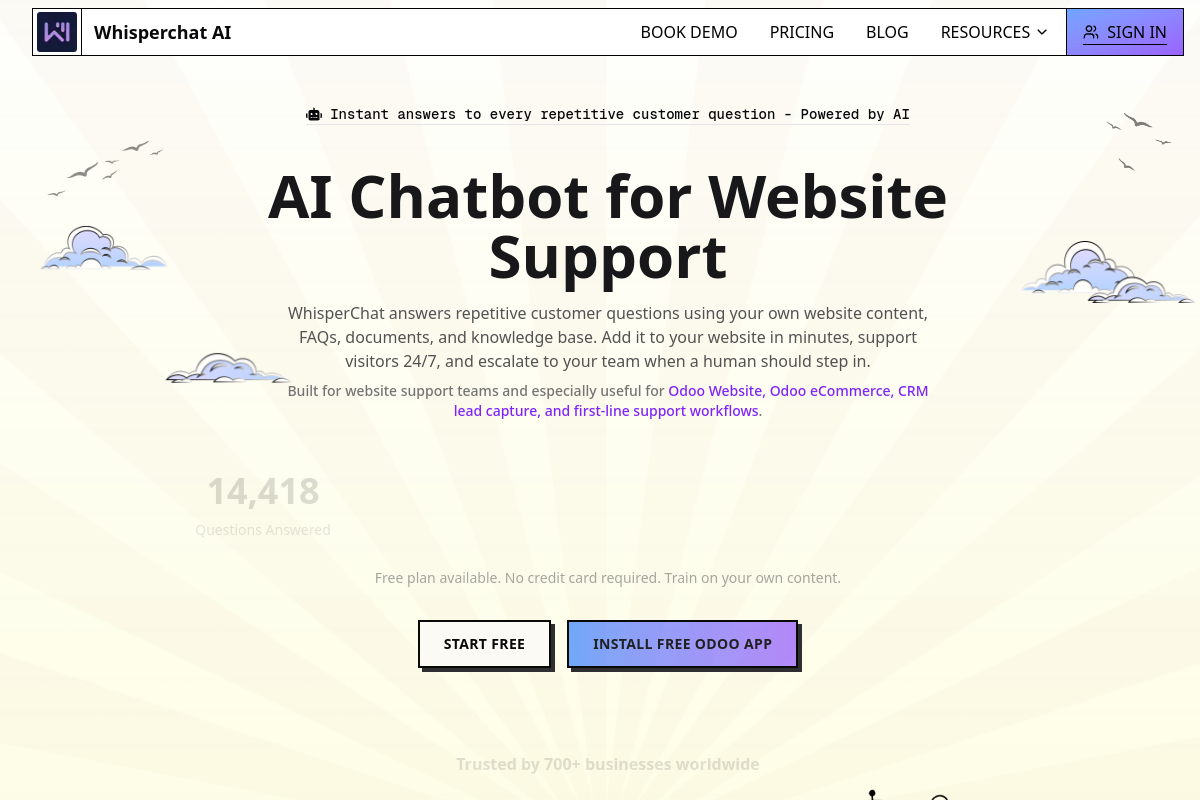 WhisperChat | AI Chatbot for Website Support