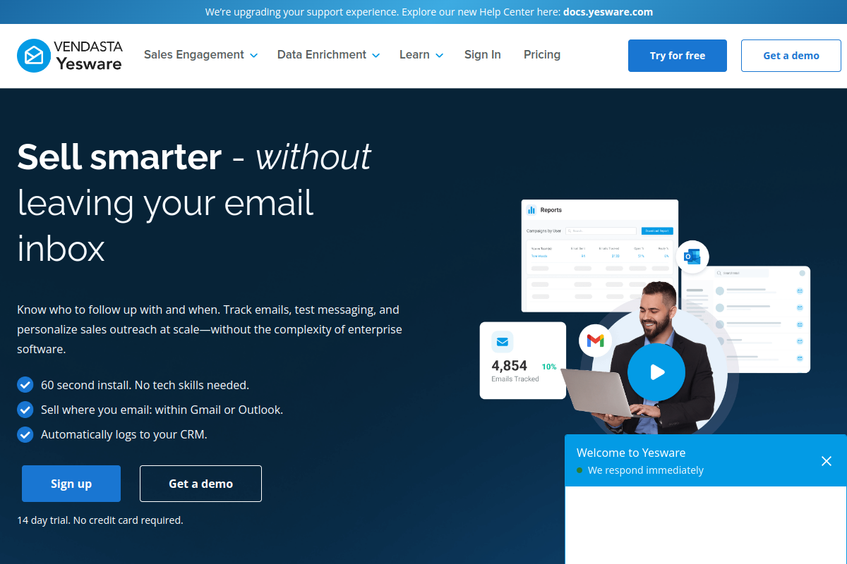 Yesware screenshot
