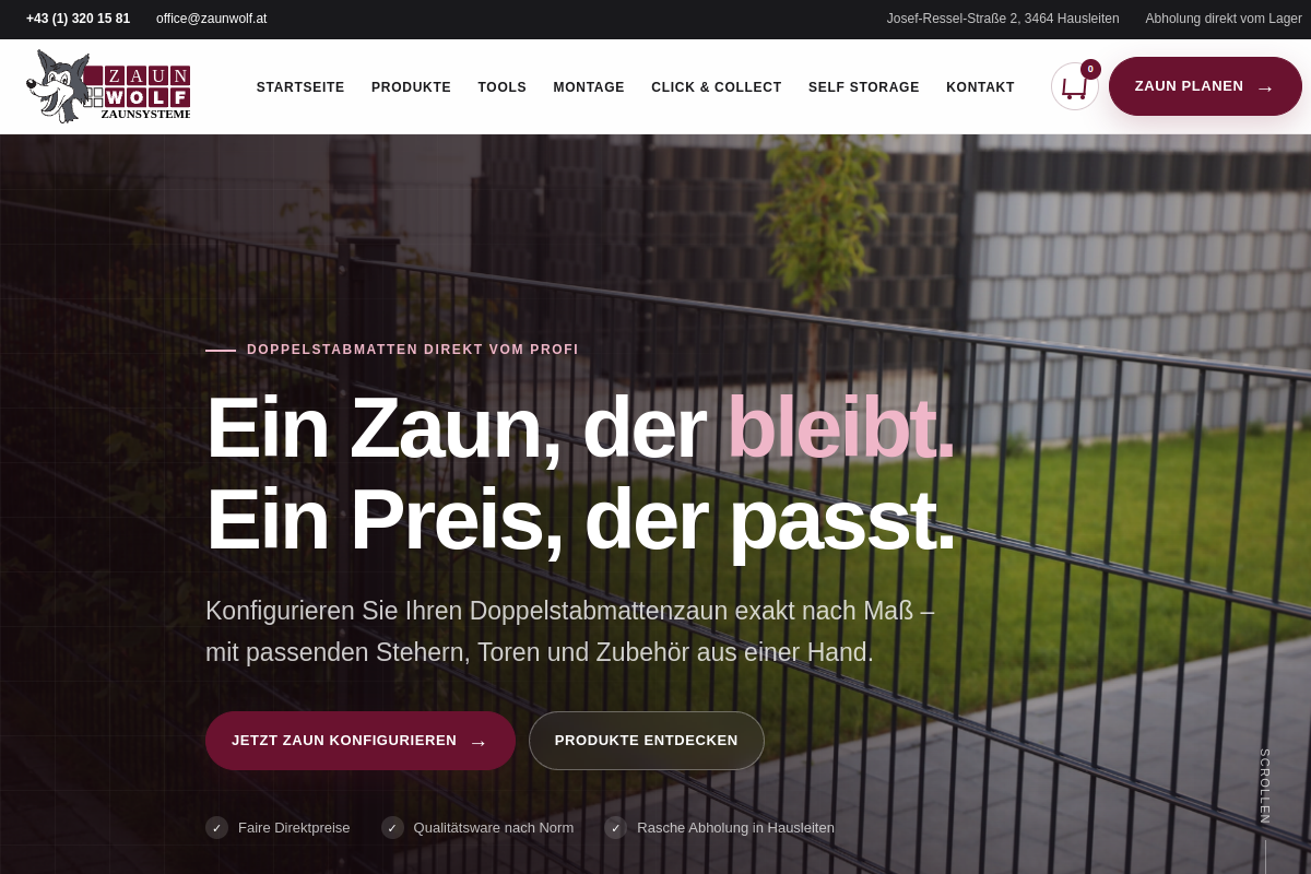 Aktuelle Website-Vorschau von Zaunwolf