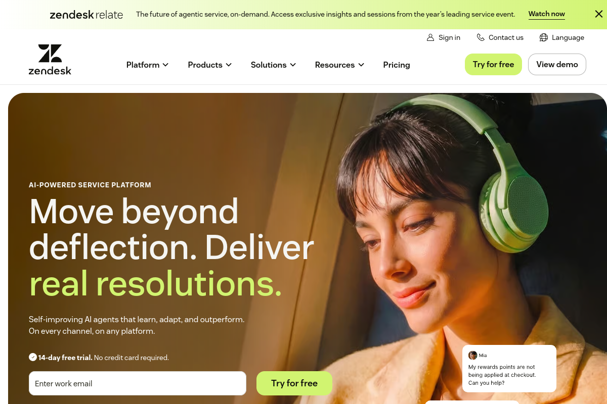 Zendesk screenshot