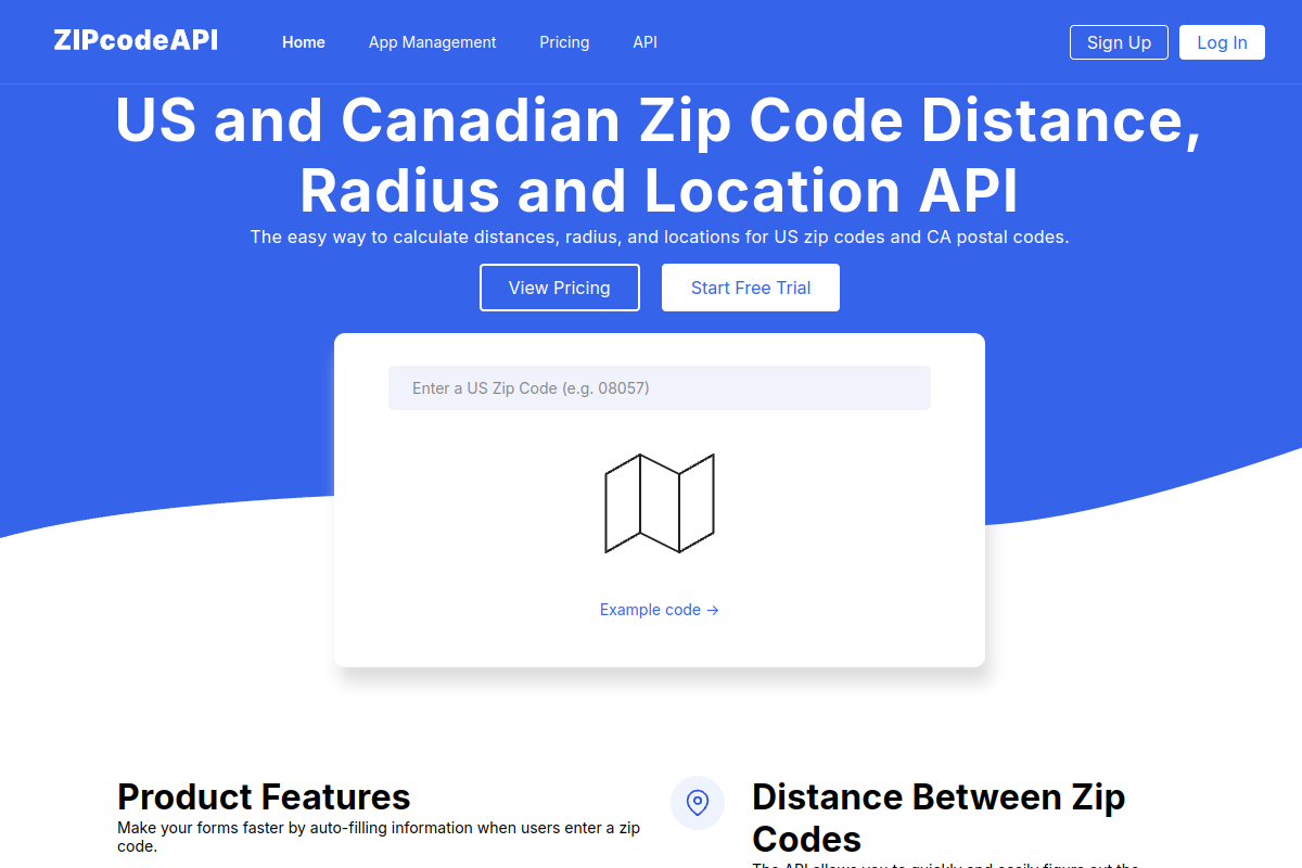 ZipCodeAPI preview