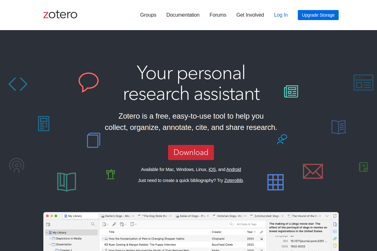 Zotero preview