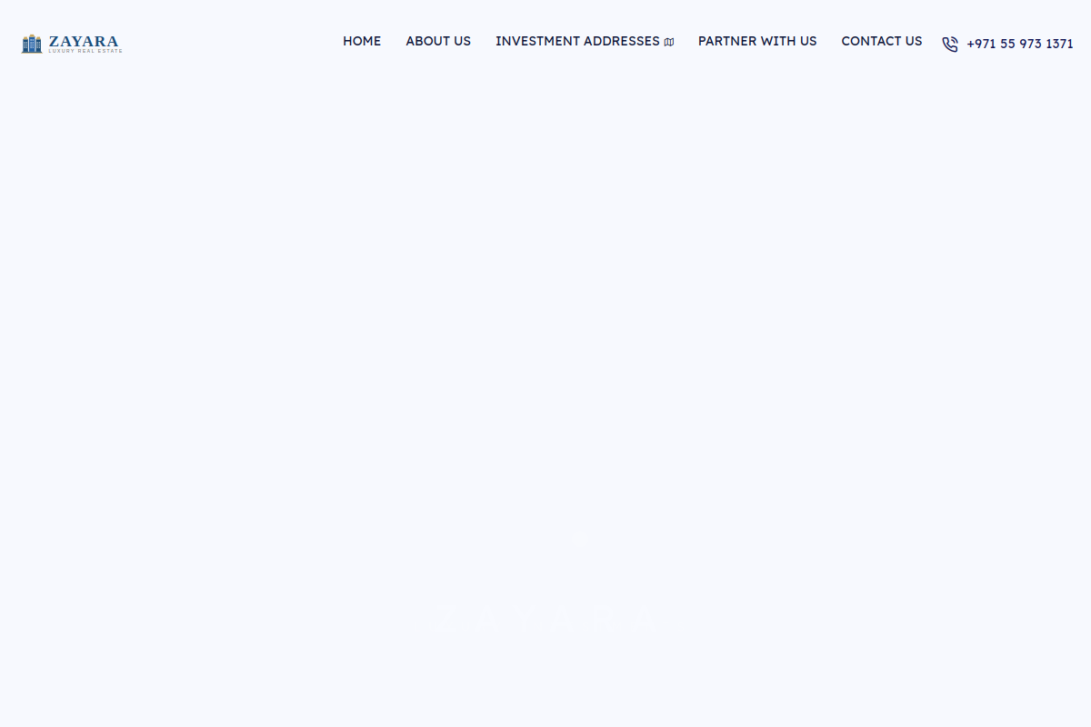 Zayara Luxury real estate website — built by Zayara Labs