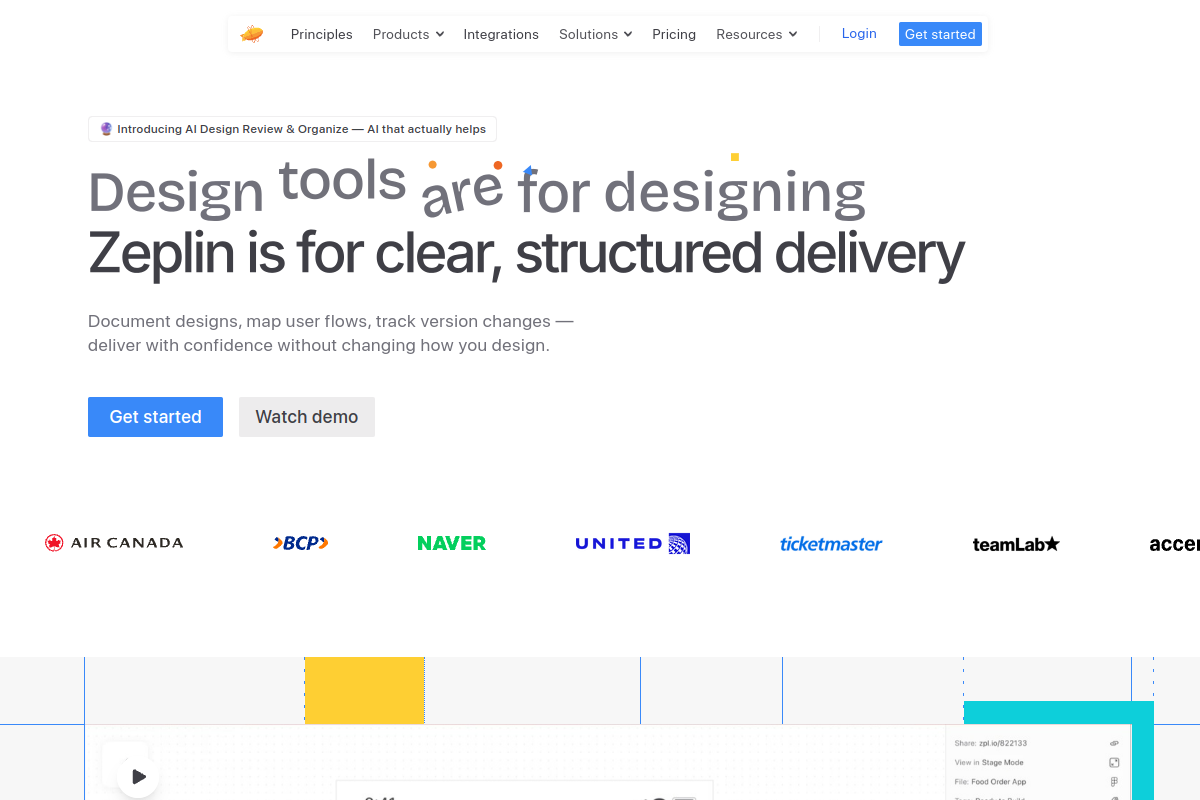 Zeplin screenshot