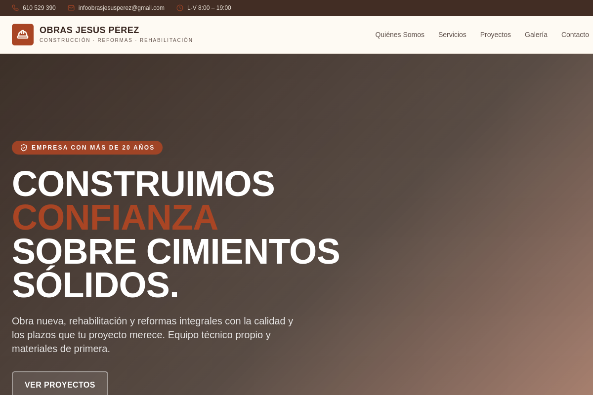 Captura real de la web Obras Jesús Pérez