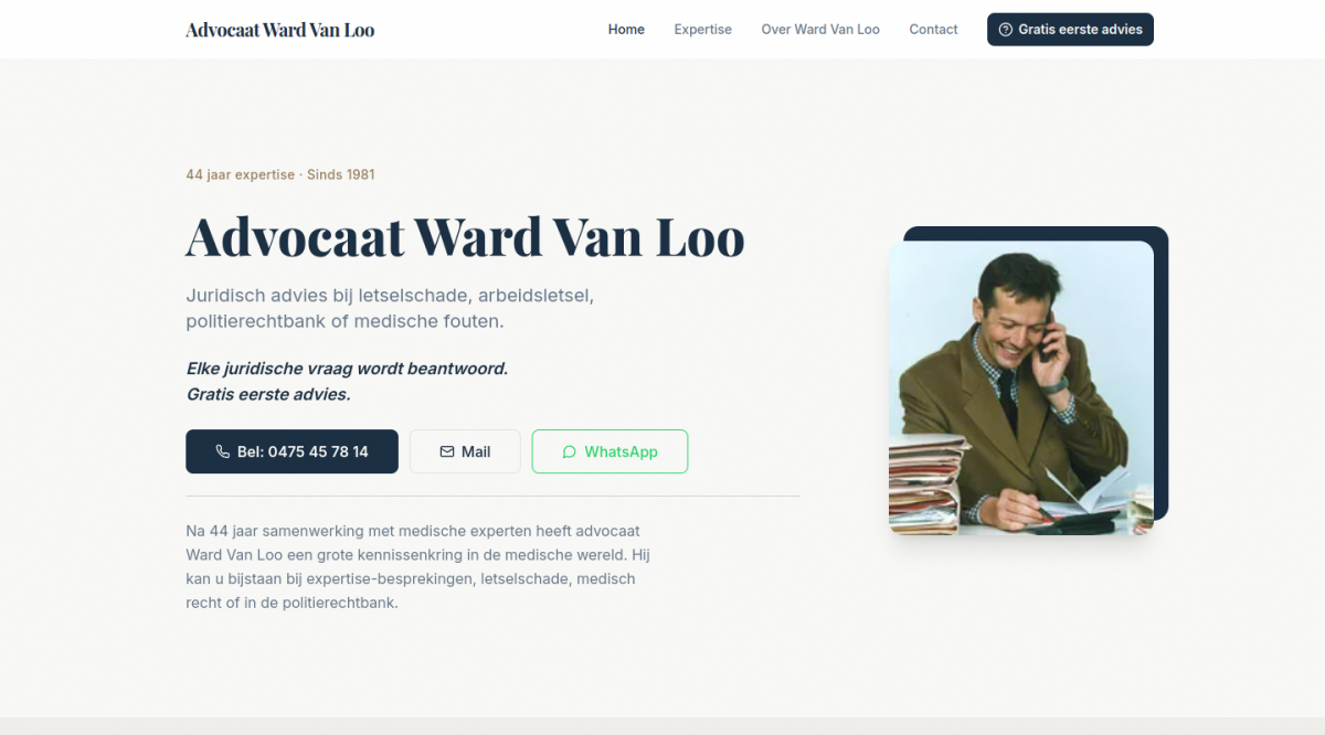 Screenshot van Arbeidsletsel Advocaat