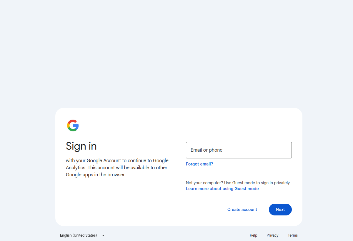 Google Analytics screenshot