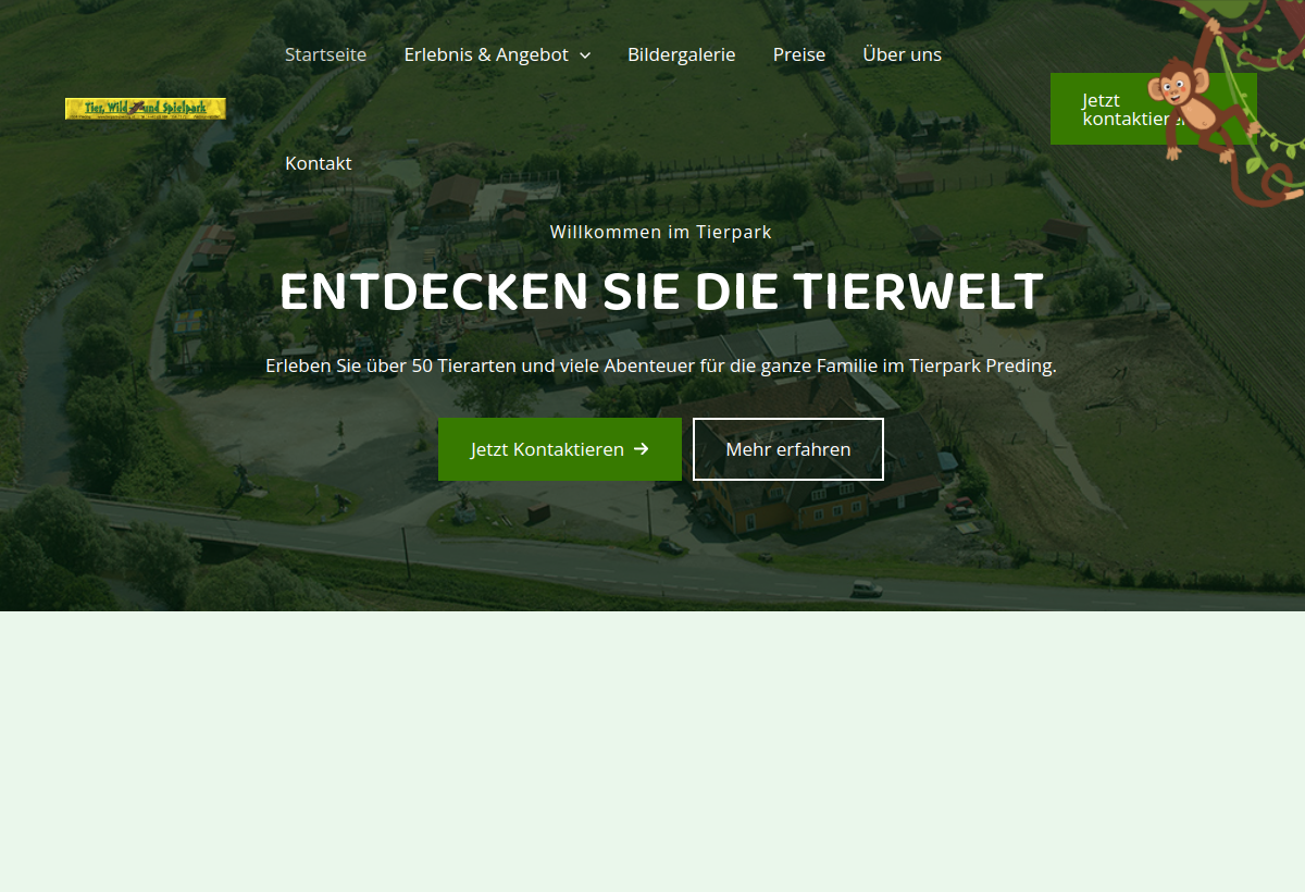 Vorschau der Website Tierpark Preding
