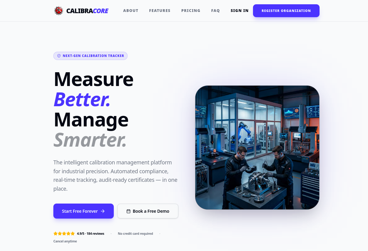 CalibraCore — live preview
