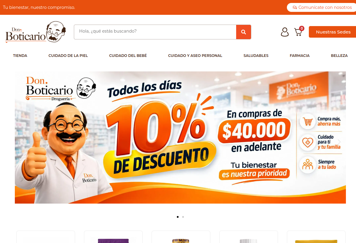 Captura del proyecto Don Boticario