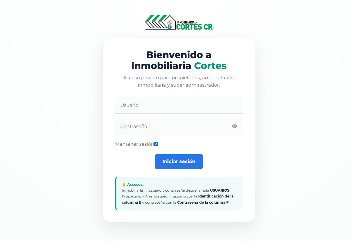 Captura del proyecto Inmocortes