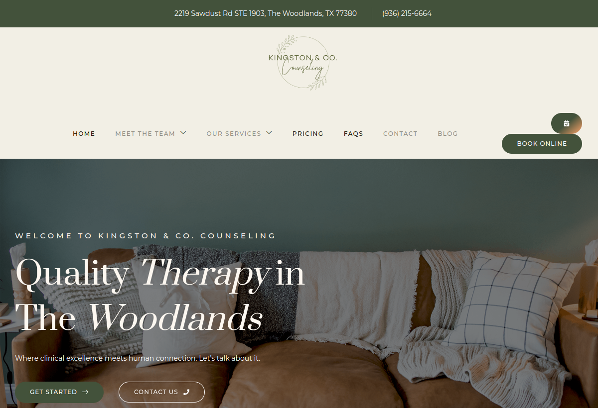 Screenshot of Kingston & Co. Counseling