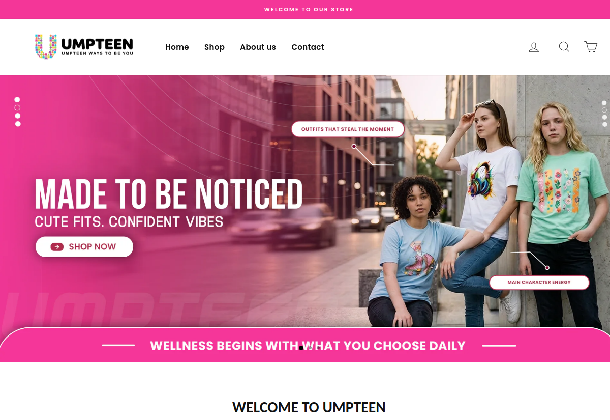 Umpteen - Shopify store by Hamayoun Babar