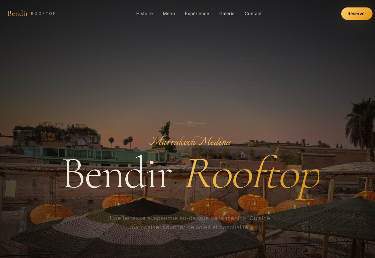 Bendir Rooftop — live website preview