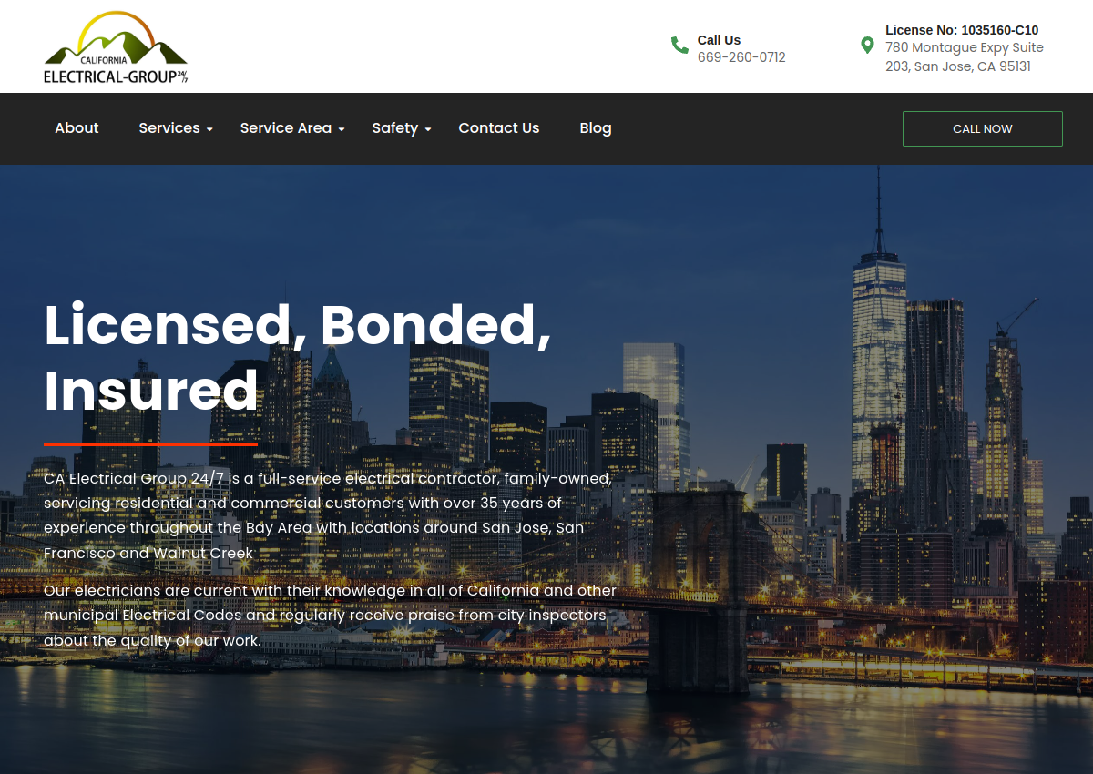 CA Electrical Group website preview