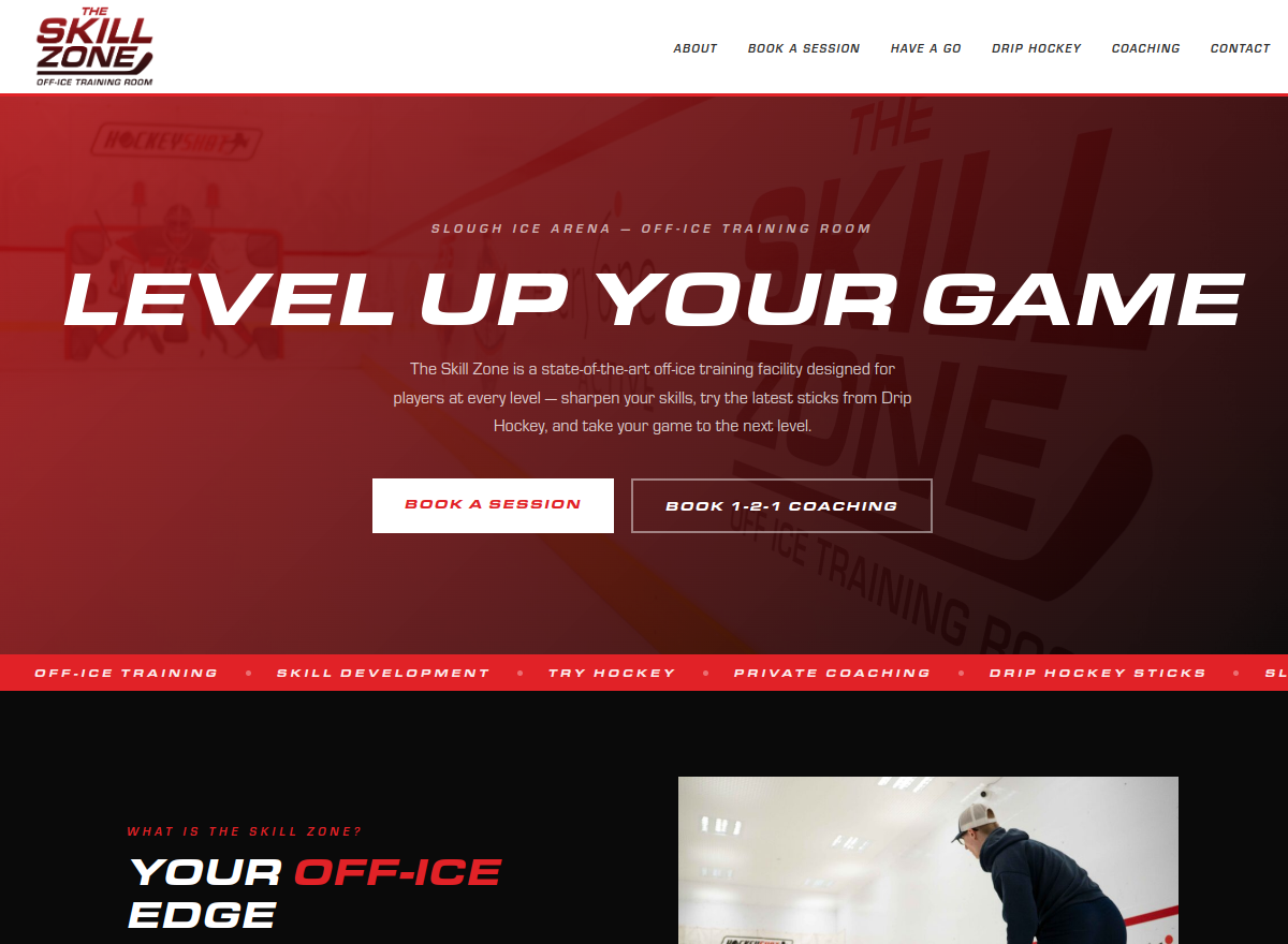 Skill Zone Slough website screenshot