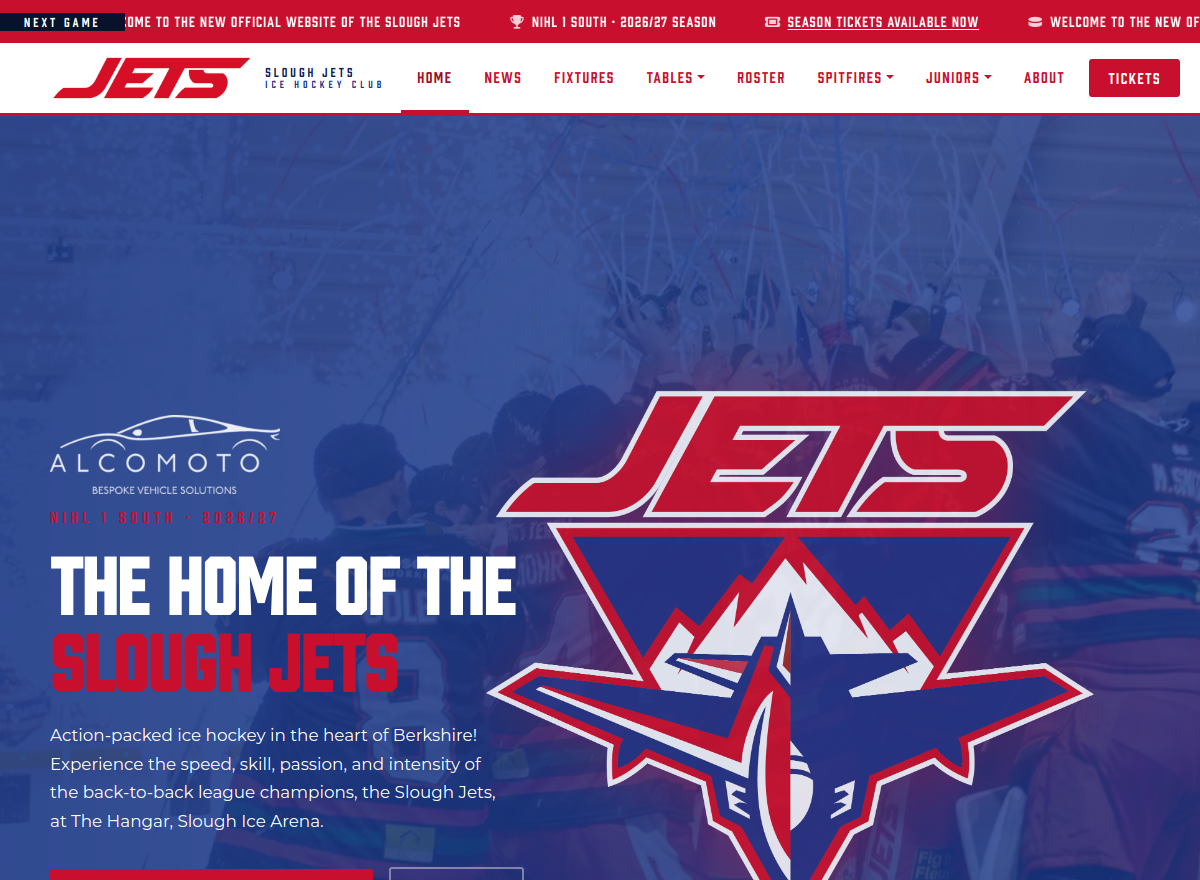 Slough Jets website screenshot