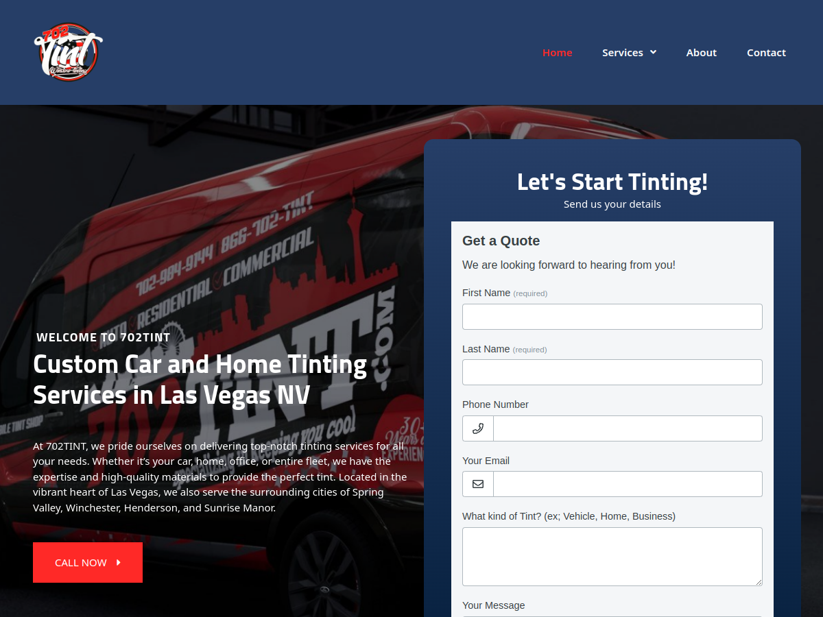 702TINT website screenshot