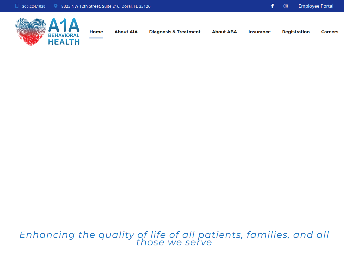 A1A Behavioral Health website screenshot