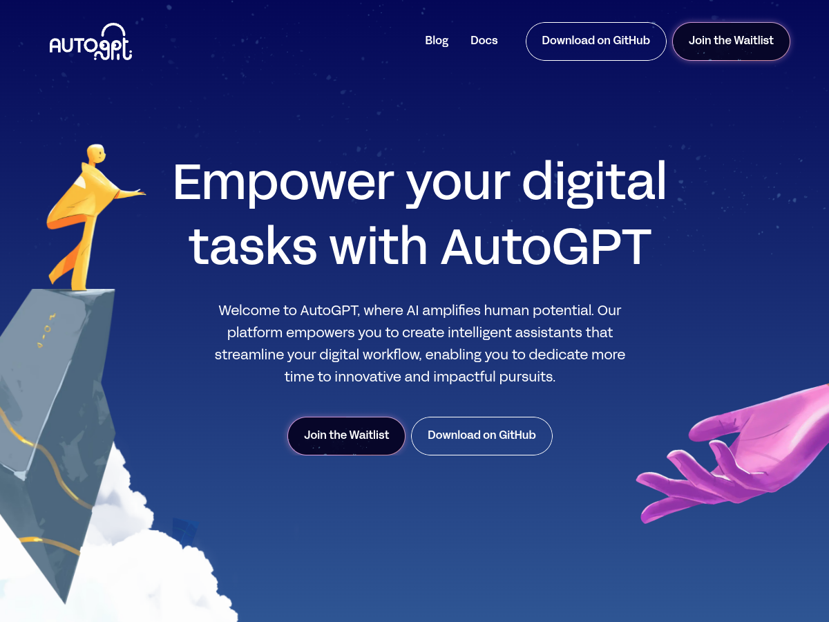 AutoGPT website screenshot