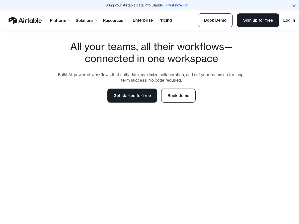 Airtable website screenshot