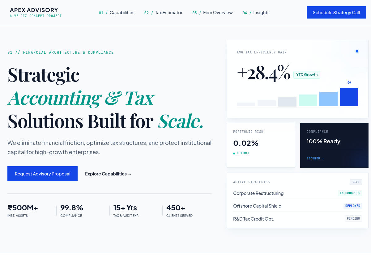 Apex Advisory Website Design by Veloiz Studios