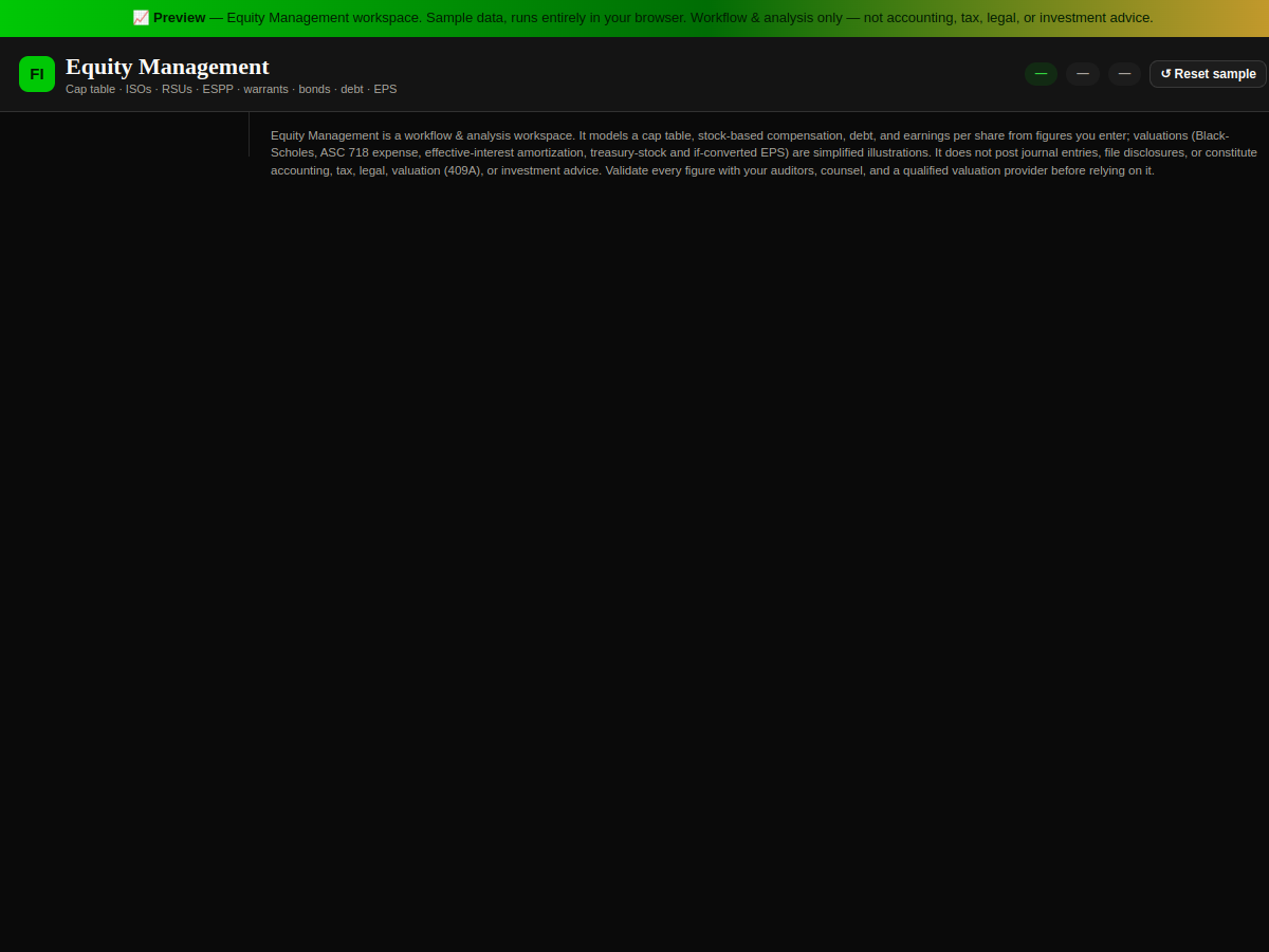 Preview of Equity Management