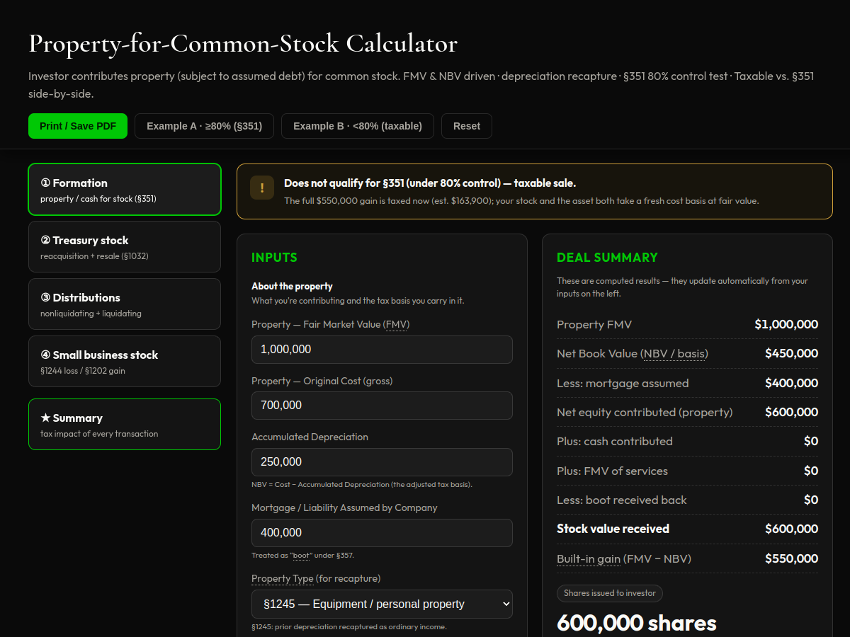Preview of Property for Stock