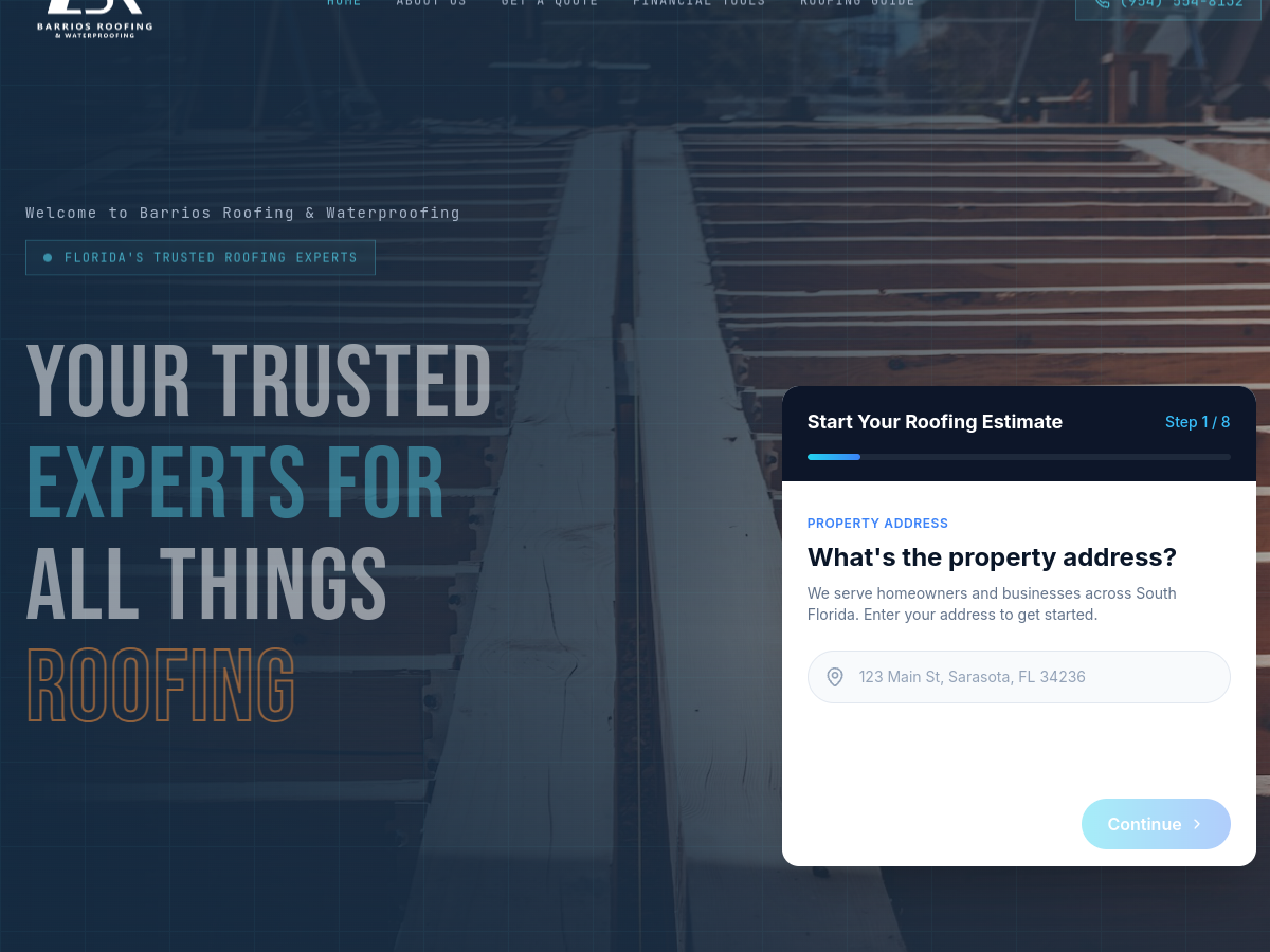 Barrios Roofing website