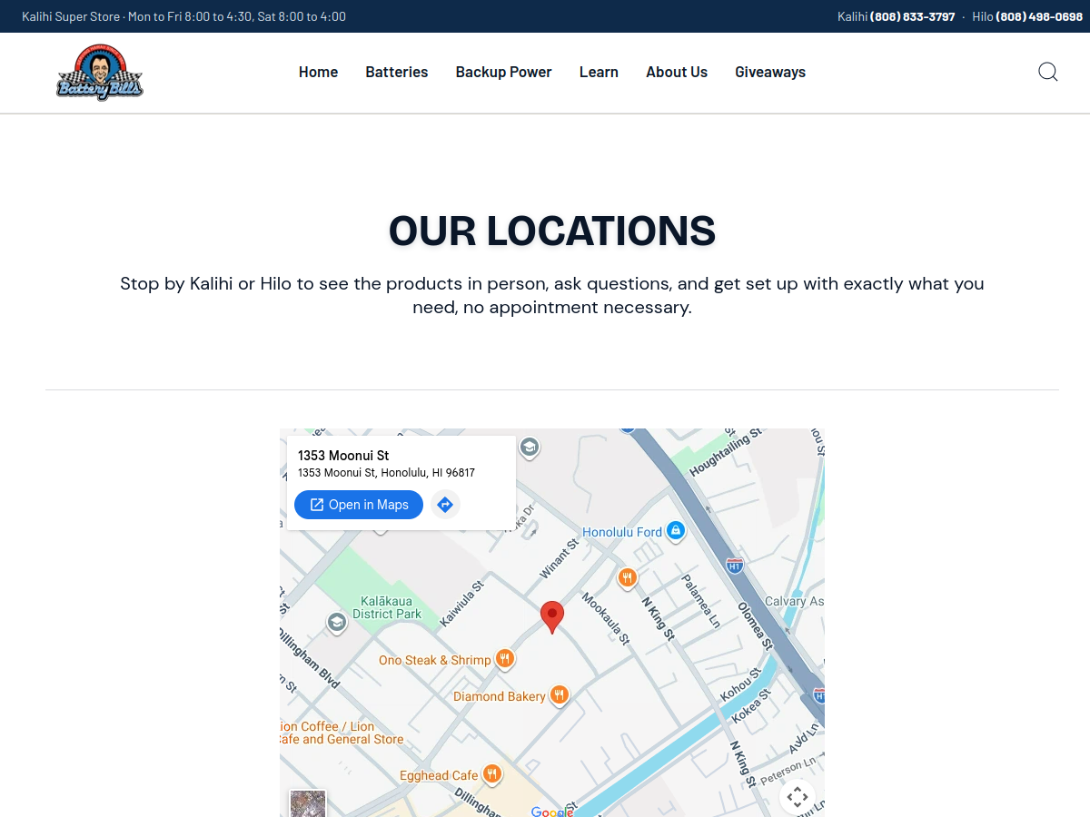 Battery Bill's website screenshot