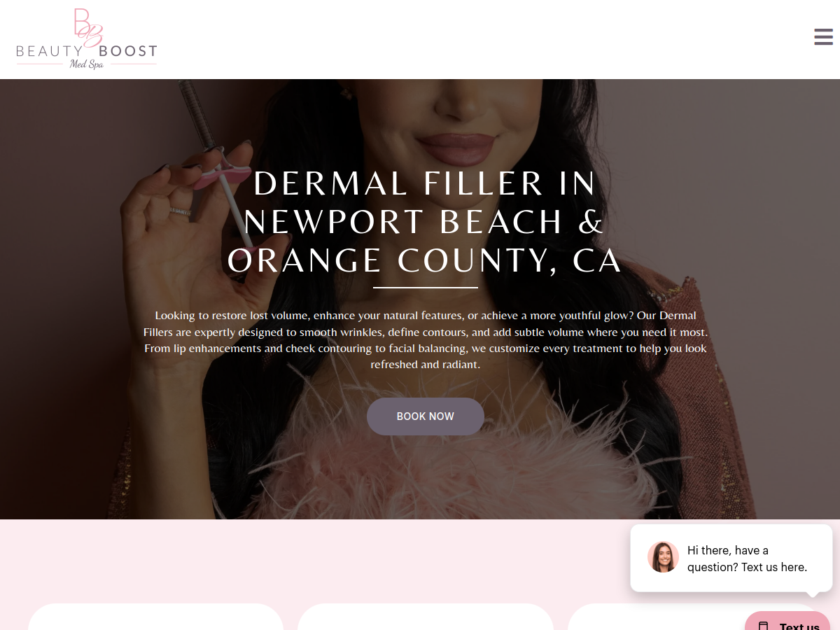 Beauty Boost Med Spa website screenshot