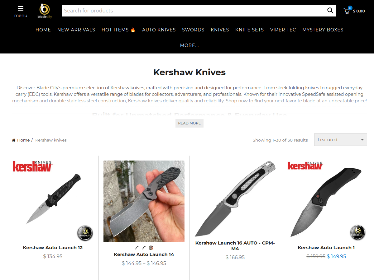 Blade City website screenshot