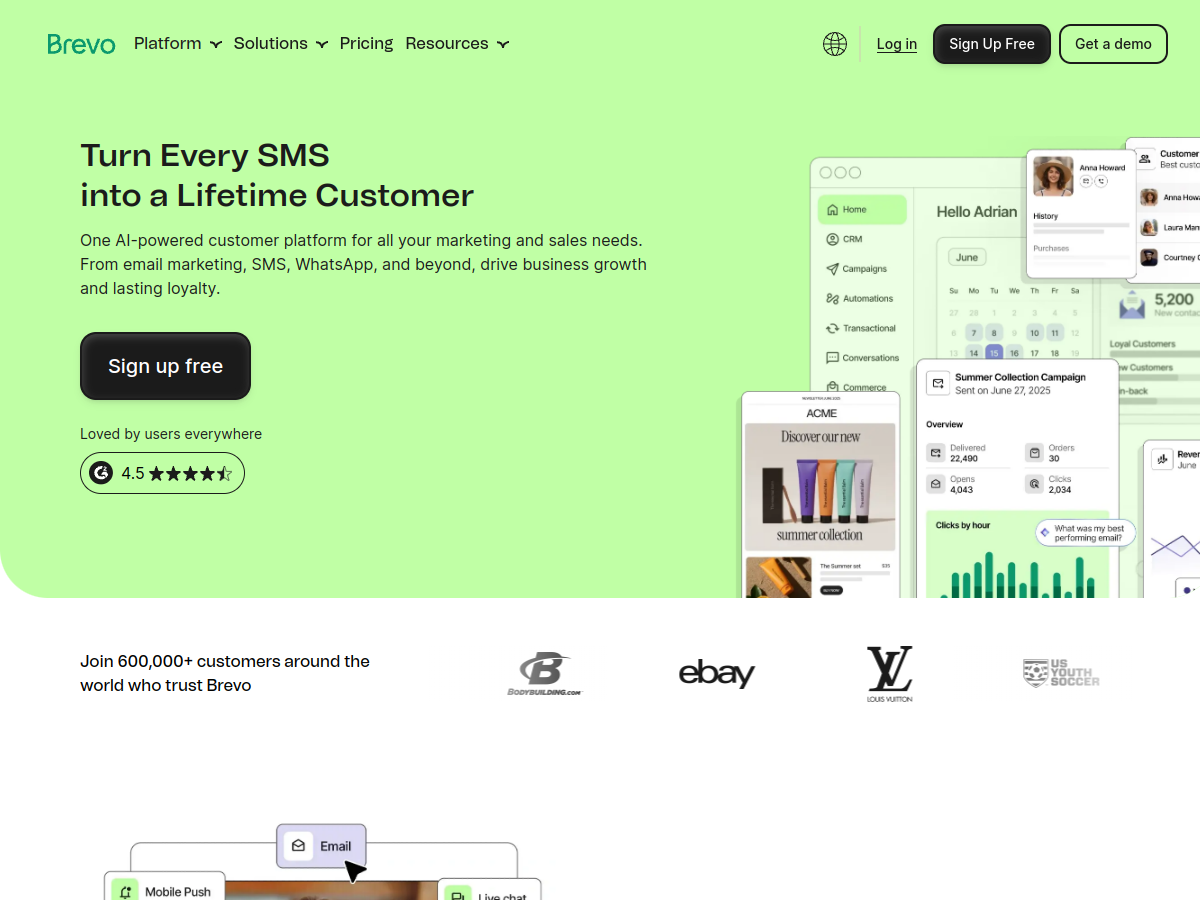 Brevo website screenshot