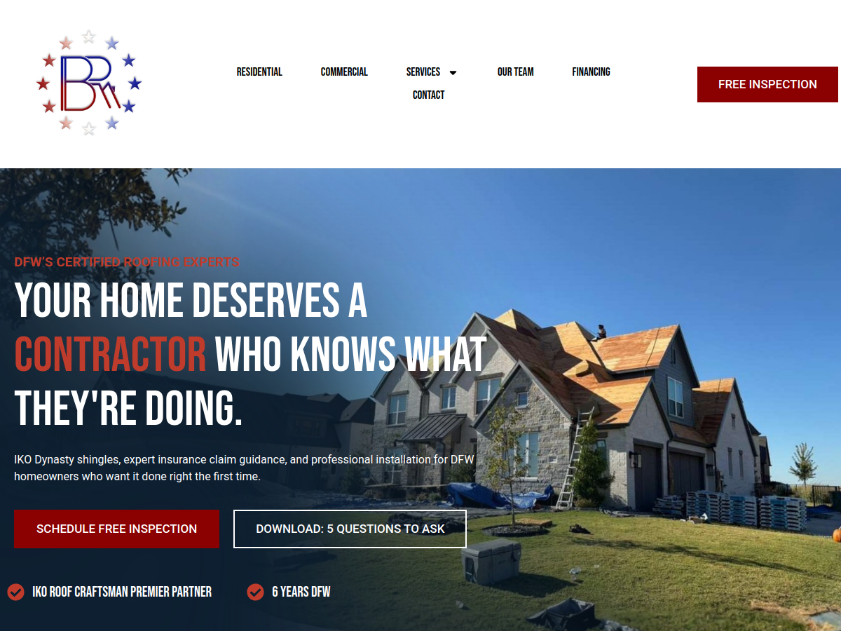 B&R General Contracting website screenshot