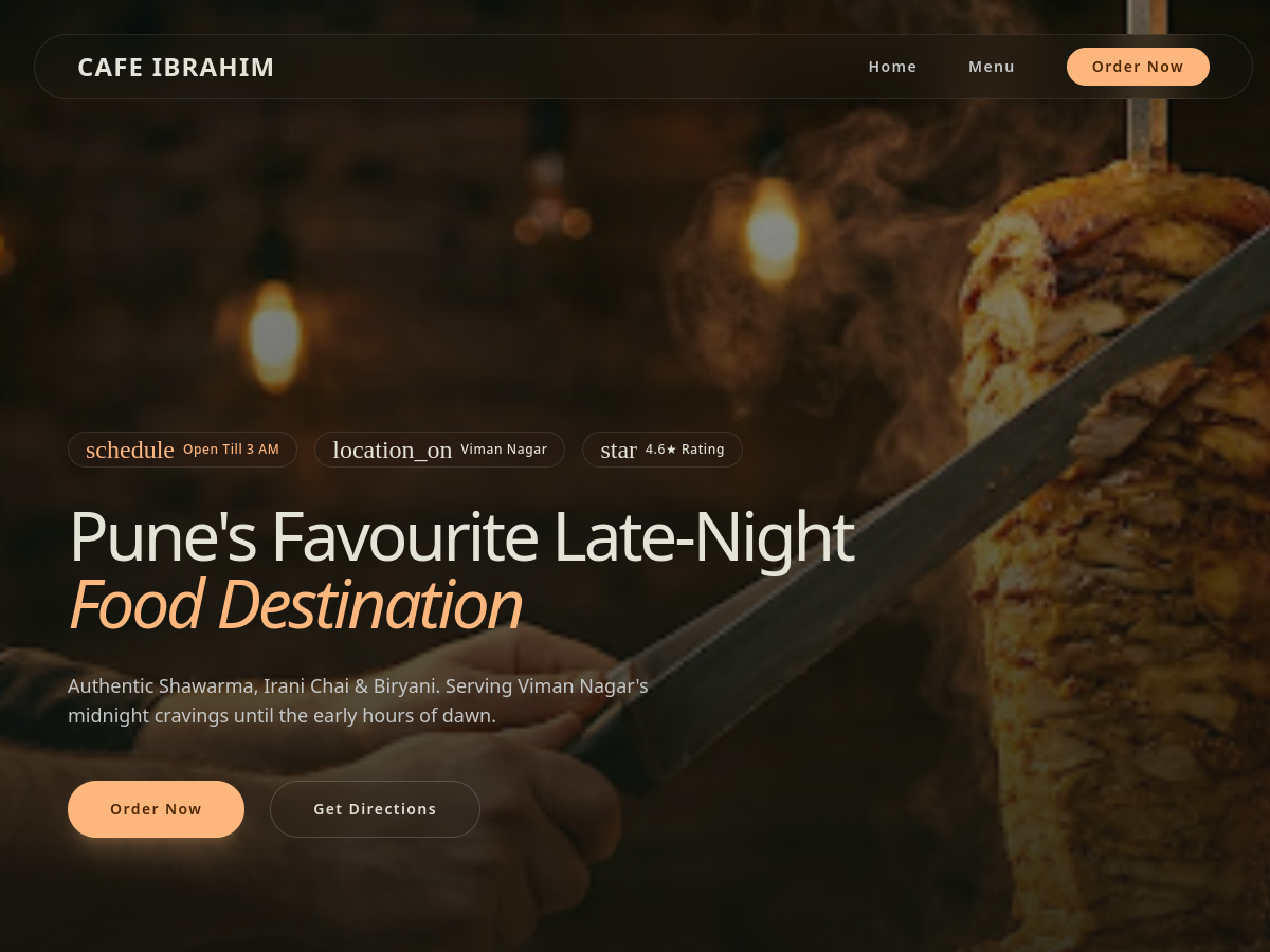 Cafe Ibrahim Website Design by Veloiz Studios
