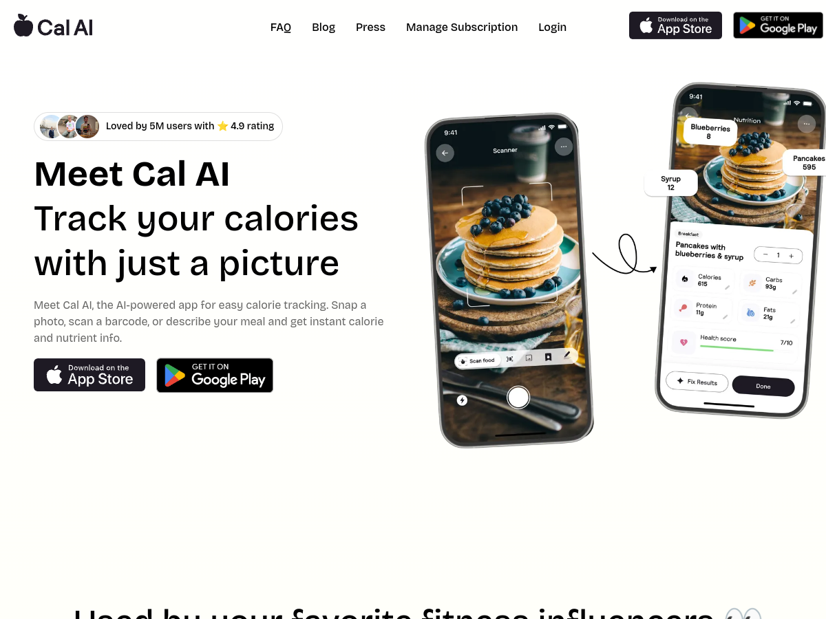 Cal AI — live product screenshot