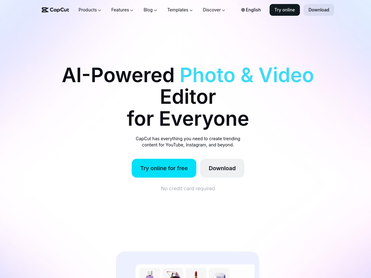 CapCut website screenshot