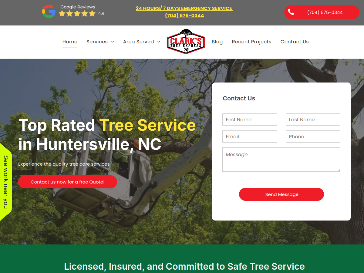 Clarks Tree Express website screenshot