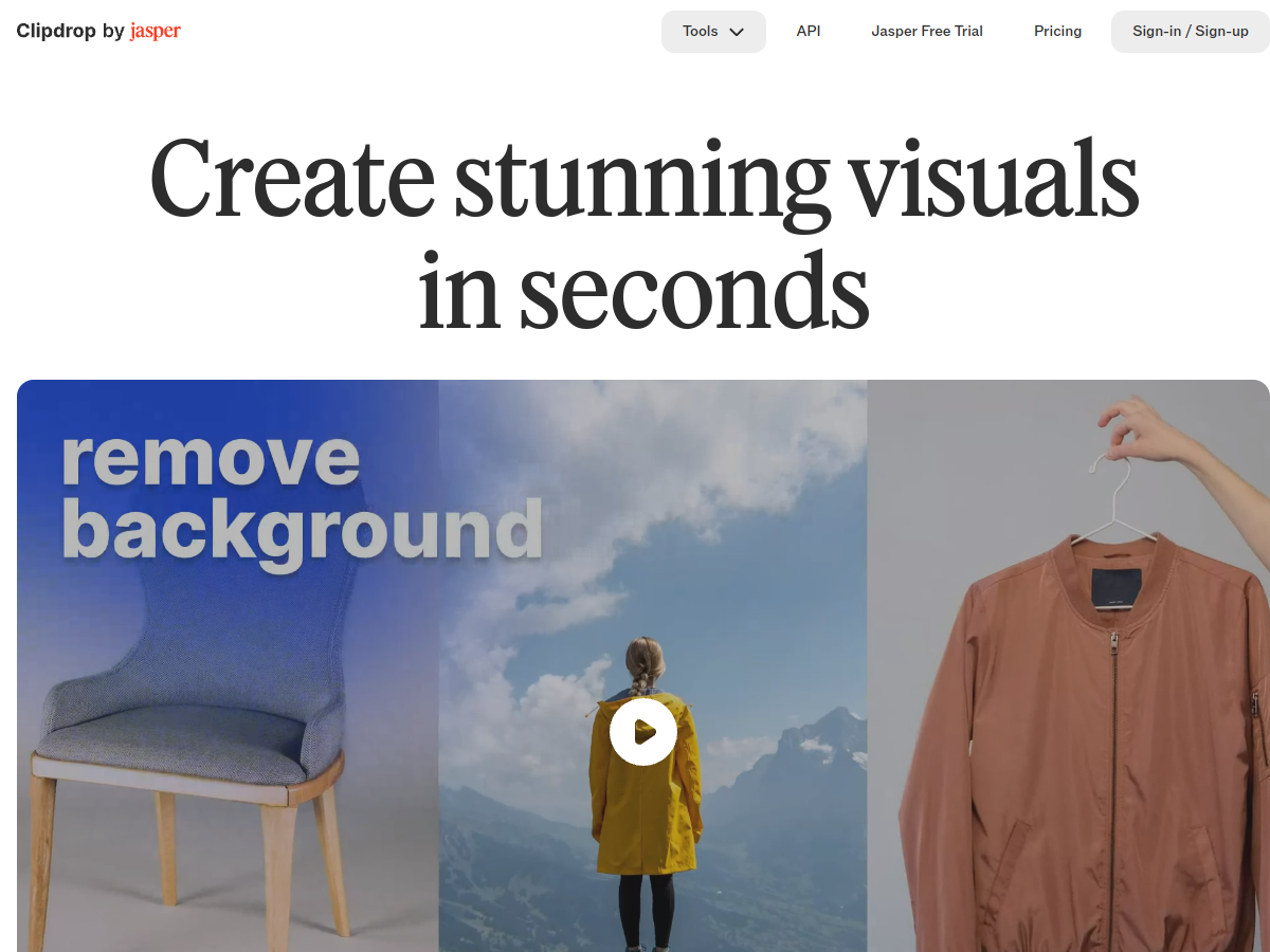 Clipdrop website screenshot
