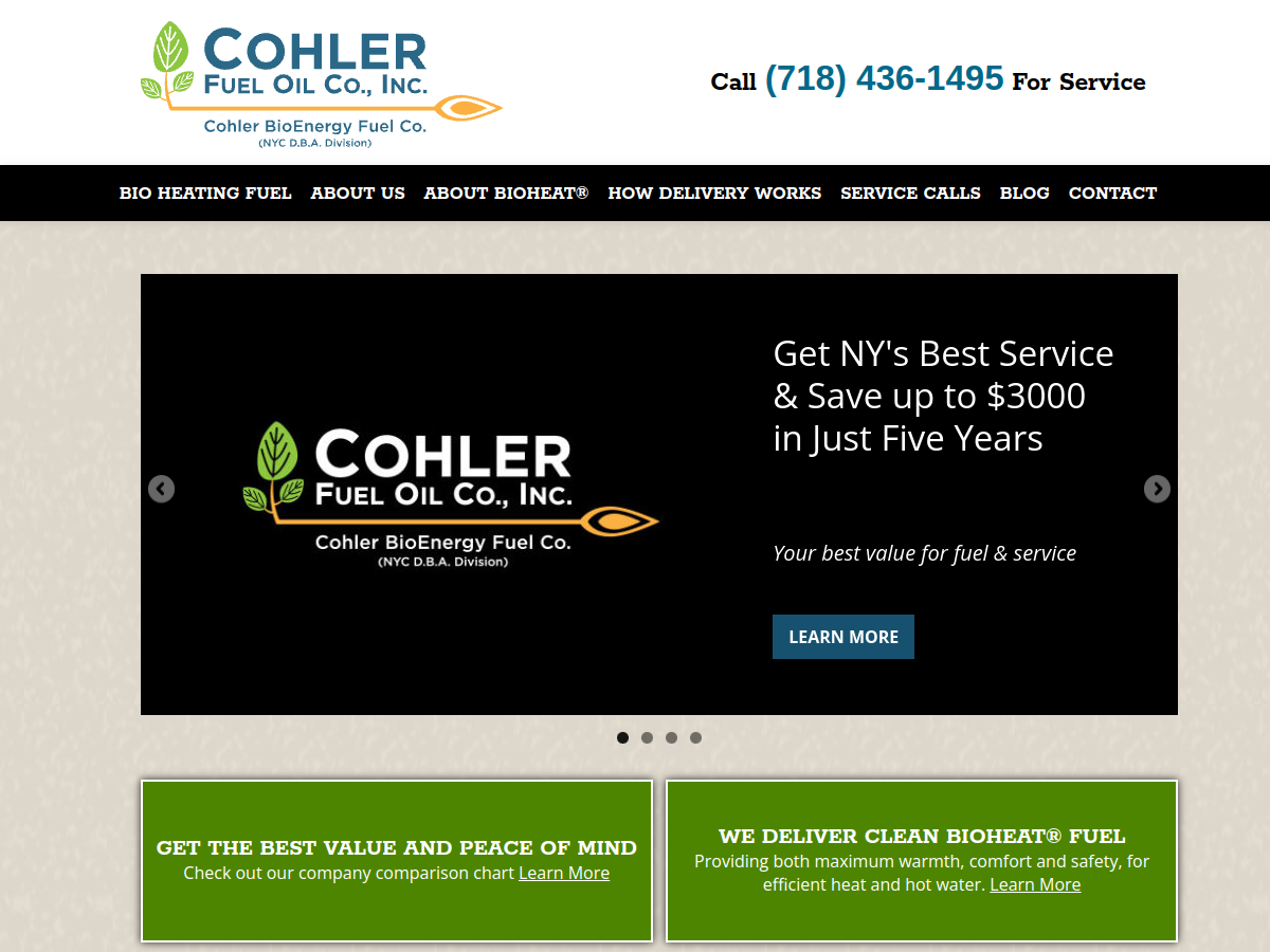 Cohler Fuel Oil Co Inc website screenshot