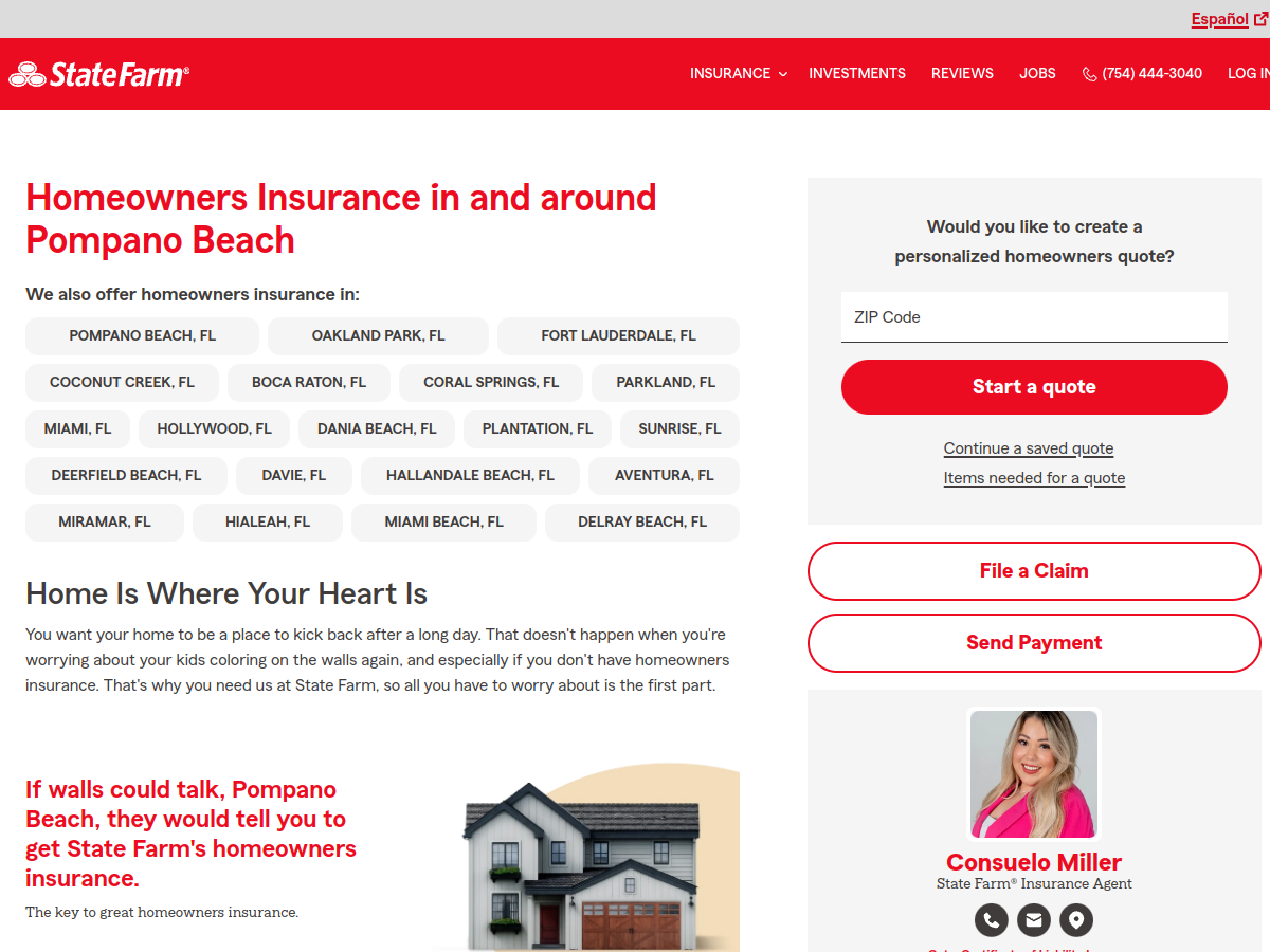 Consuelo Miller - State Farm Insurance Agent website screenshot